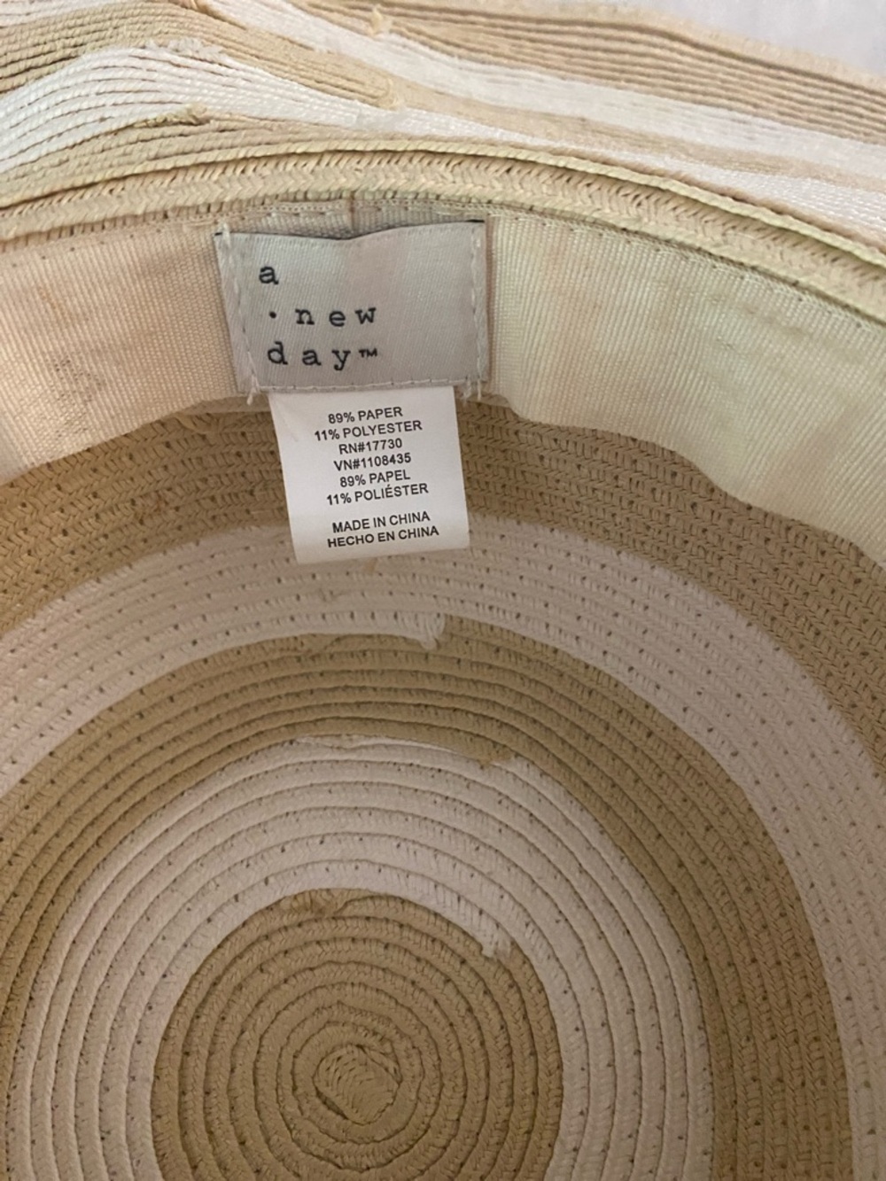 a new day Wide Brim Straw Hat in Tan and Cream - Picture 3 of 3